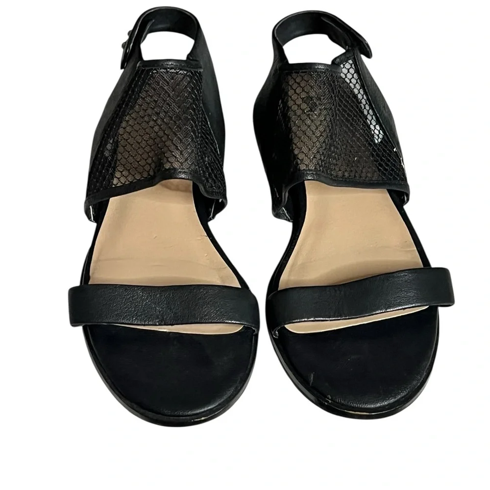 Joe’s Jeans Women’s Rochelle Sandals Flats Black Leather Size 8.5